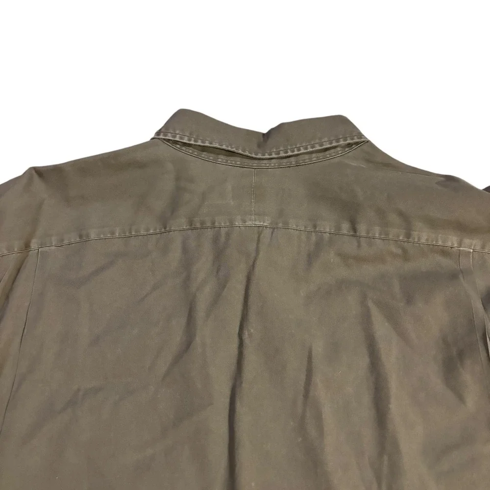 Polo Ralph Lauren Mens 3XLT Tall Cotton Twill Work Shirt Olive Khaki Long Sleeve